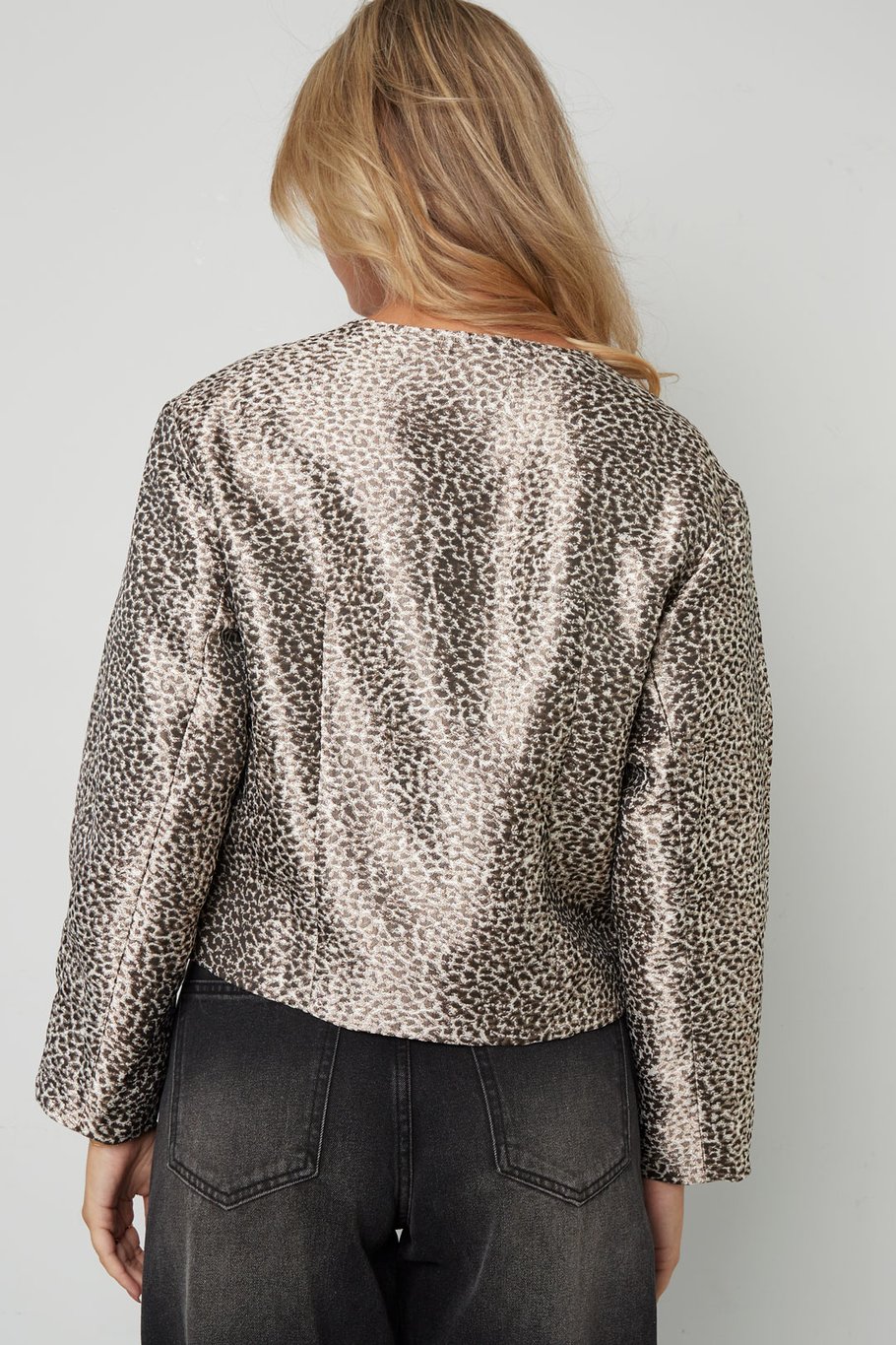 Jacquard Balloon Sleeve Jacket Picture10